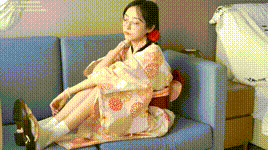 【袜啵啵】NO.137 稚予-木屐、分指白棉袜、裸足、和风浴衣