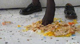 【袜啵啵】NO.381 小甜豆-皮鞋、黑丝大腿袜（脚尖透明款）、裸足、穿鞋丝袜裸足踩面包片和果冻（花絮版）