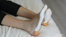 【袜啵啵】NO.413 芝士-高跟鞋、白色吊带船袜、银行制服（花絮版）