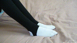 【袜啵啵】NO.516 小甜豆 板鞋、厚黑色踩脚裤袜、白棉袜（叠穿）（花絮版）