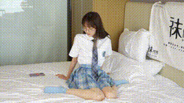 【袜啵啵】NO.586 稚予 JK制服、板鞋、高跟鞋、蓝棉袜、薄肉丝（脚尖透明款）、薄黑丝（脚尖透明款）