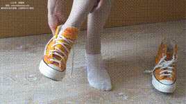 【袜啵啵】1080P-NO.008 涵涵-帆布鞋、白色短棉袜、肉丝