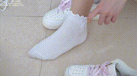 【袜啵啵】1080P-NO.163 小甜豆-空军一号板鞋、白棉袜、肉丝（脚尖加固款）封面图