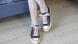 【袜啵啵】1080P-NO.231 小甜豆-板鞋、白色蕾丝袜、可拆卸牛仔裤、裤里丝封面图